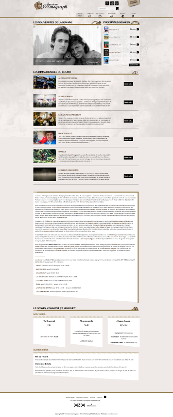 Illustration du projet Identité visuelle & site web pour le cinéma American Cosmograph